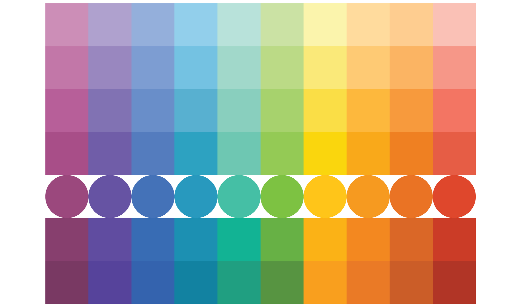Expanded colour palette of muted and saturated shades across the spectrum