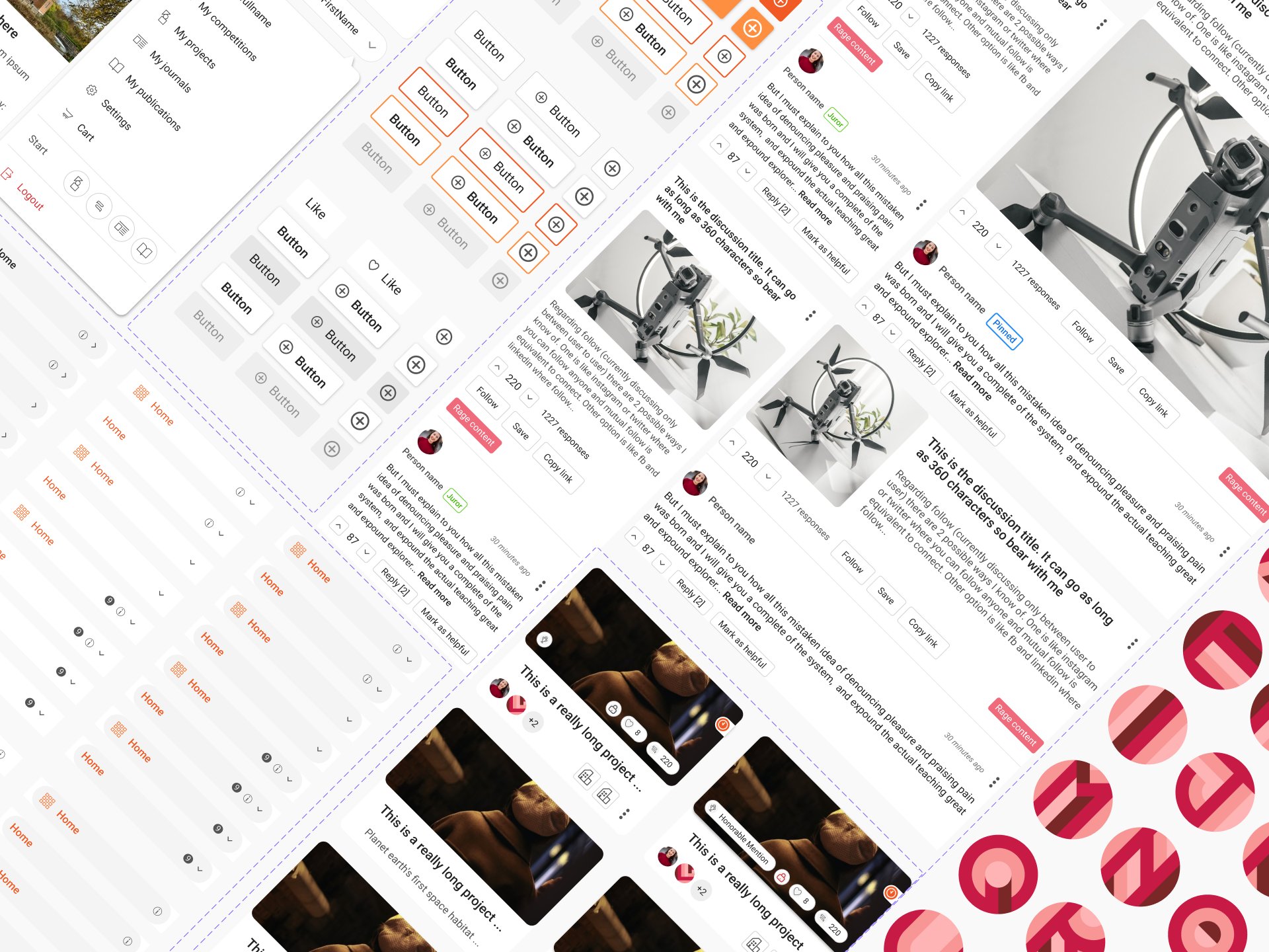 Collage of components from the finished UNI UI library