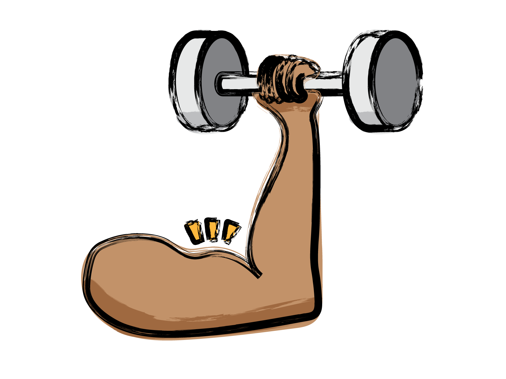 Arm lifting a dumbbell