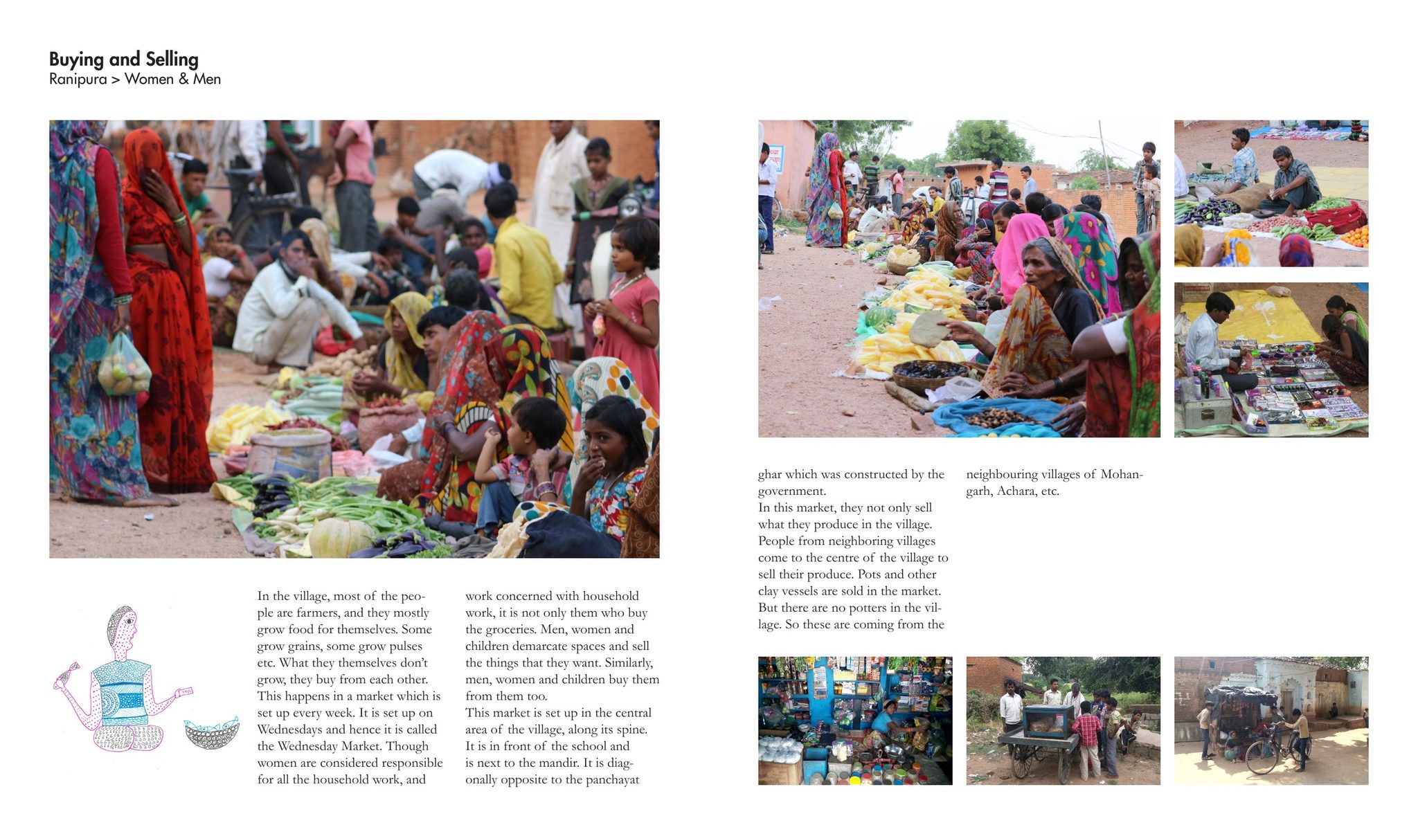 Buying and selling at the village market